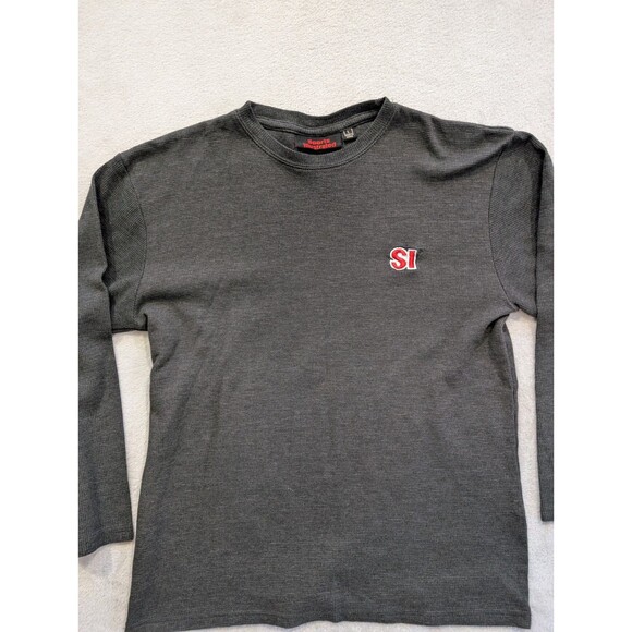 Sports Illustrated Sweater Mens L Large Long Sleeve Gray Red Logo Subscription - Picture 8 of 15